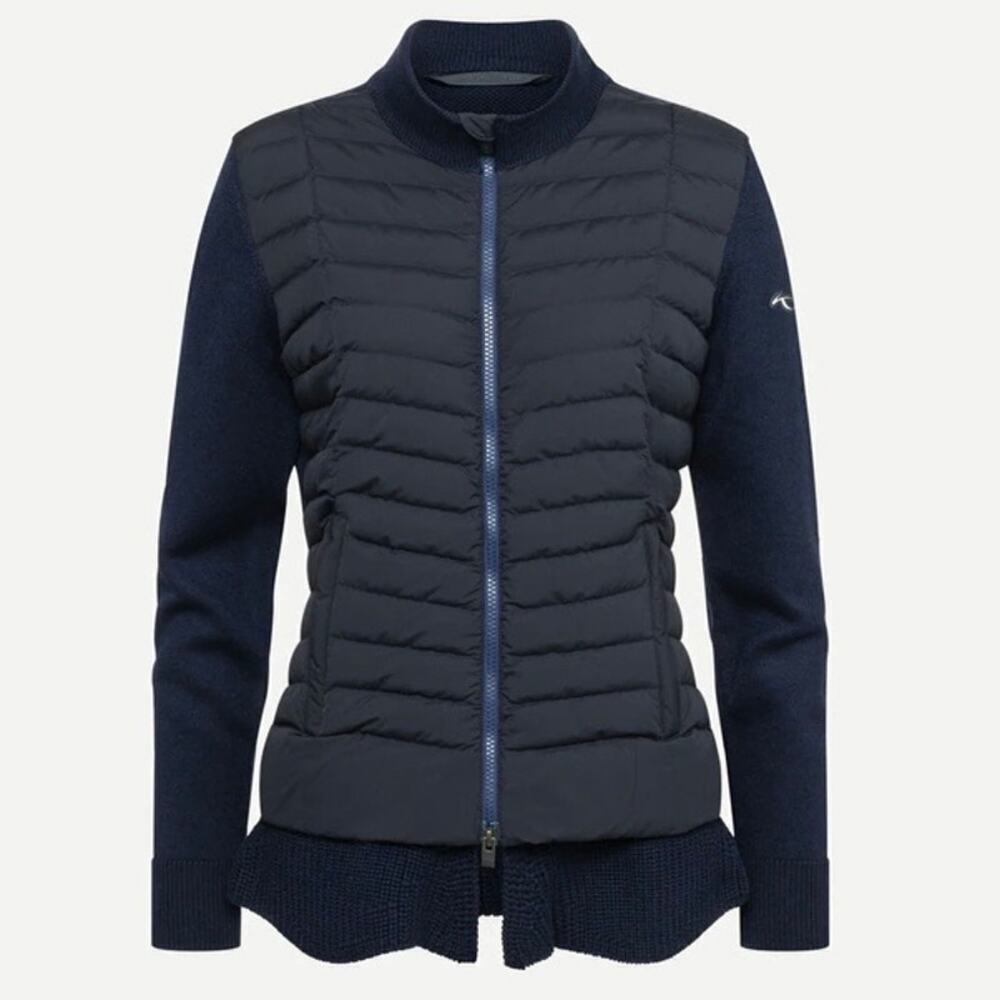 KJUS Ramona Insulation Jacket Knit Merino Wool Sweater Navy Blue Size 36 Small